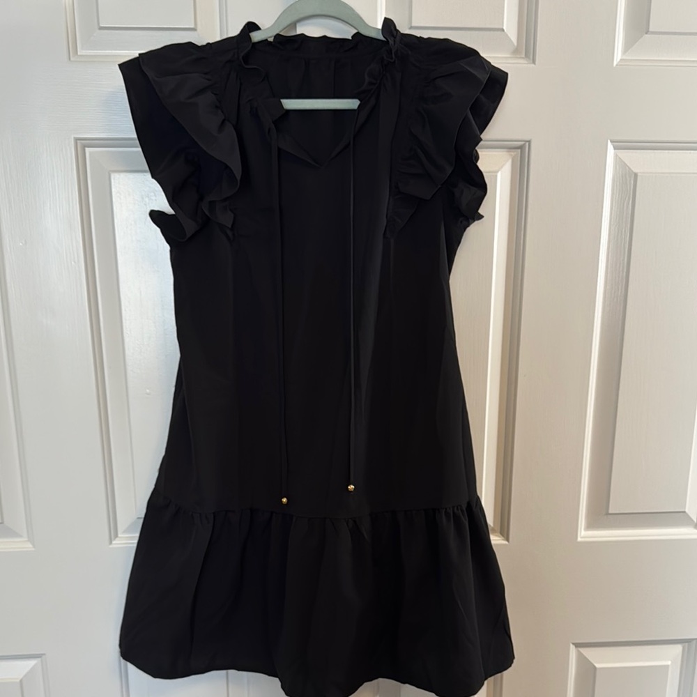 Elegant Black Ruffle Dress